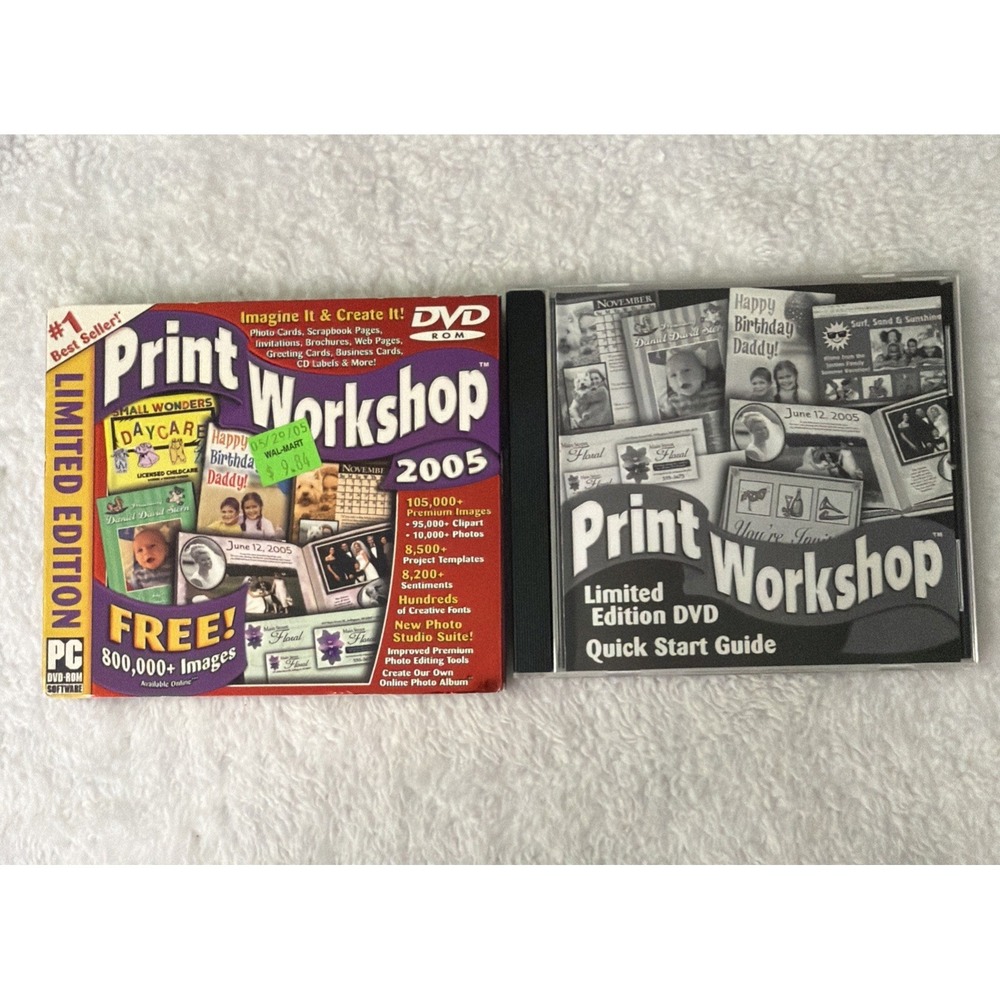 Print Workshop 2005 Limited Edition PC DVD-ROM ValuSoft Hemera Windows 98/2000XP